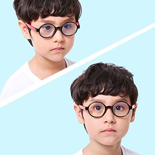 Solustre сино светло очила тркалезни очила 3 ​​парчиња рамка в модни тркалезни очила светло момчиња деца очила црвена нога едноставна