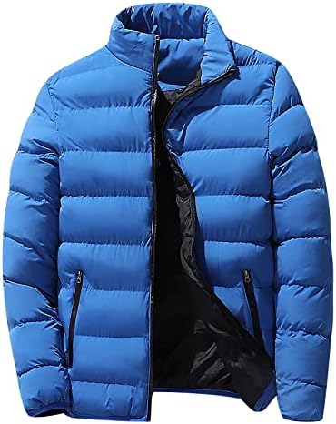 Јакни за мажи за мажи есен и зимски патент затоплувајќи јакни со пакувања со лесен палто
