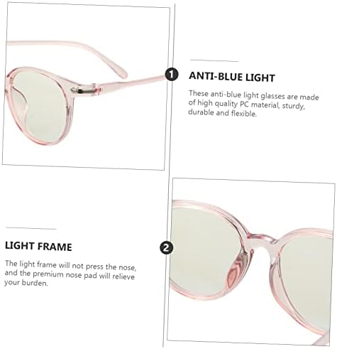 ГЛАВИ 2 парчиња - Обични Огледални Сини Светлосни Очила За Жени Заштитни Очила За Деца Кружни Сини Светлосни Очила Очила За Читање Компјутер