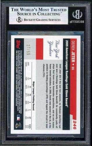 Дерек etетер картичка 2006 Топс црна 246 BGS 9 - картички за дебитантски плочи за бејзбол