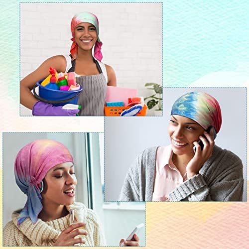 Geyoga 6 PC Women Cotton Cotton Hat Turban Beanie, претентирани шамии за глава за глава за глава, капаци за спиење
