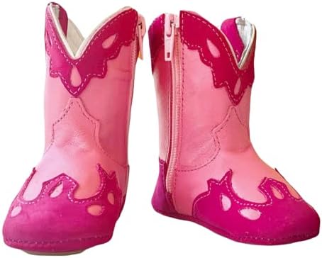 Кинг САД Тексас Вистинска кожа западни чизми - каубојски бута за бебиња за новороденчиња девојчиња девојчиња новороденче
