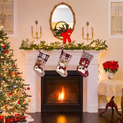 Божиќно порибување Големи Божиќни чорапи Декорација Санта Снежен човек ирваси за порибување Божиќни украси и топка за додатоци за забави компатибилни