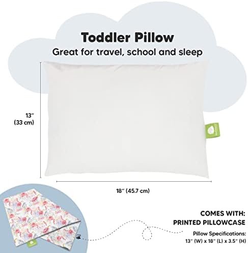 Keababies Toddler Pillow со перница - 13x18 Мојата мала сонувачка перница - органски перници за дете од памук за спиење, детска перница,