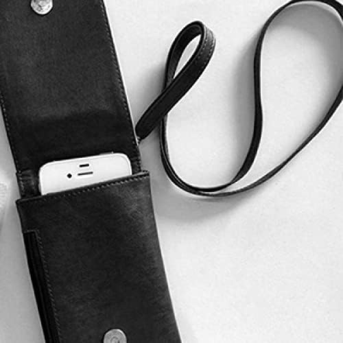 Рачно насликана едноставна геометрија змеј образец Телефонски паричник чанта што виси мобилна торбичка црн џеб