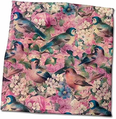 3drose Andrea Haase Art Illustration - Гроздобер цветна шема со птици - крпи