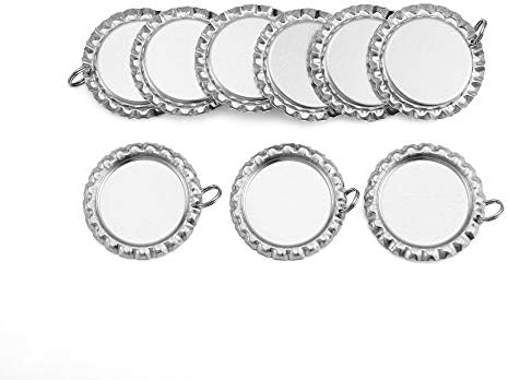 Игого капаче со рамен шише со дупки прицврстени прстени за разделување на 8 мм, сребро, 50 парчиња