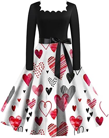 Фустани За Денот на вљубените За Жени Секојдневен Елегантен Коктел Фустан За Одмор Со Долги Ракави