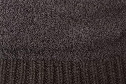 C. C Унисекс Буци Мек Кабел За Истегнување Плетете Топло Нејасно Обложено Гравче Црно Со Г20 Црна Металик Една Големина