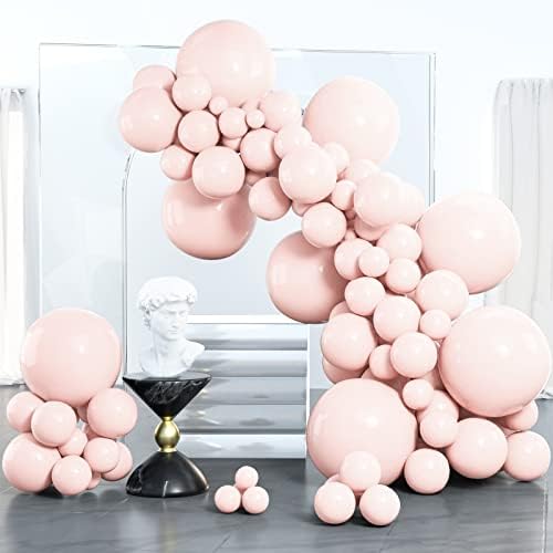 Партиву Пастелно Розови Балони 100 парчиња И Креп Хартија Стримери 8 Ролни