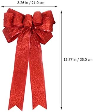 Абоофан 1 пар со голема големина новогодишна елка Декоративни лакови црвени златни свилени панделки за забава