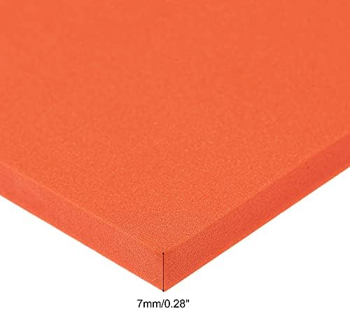 UXCELL портокалова ева листови од пена 10 x 10 инчи 7мм дебелина за занаети DIY проекти, 4 компјутери