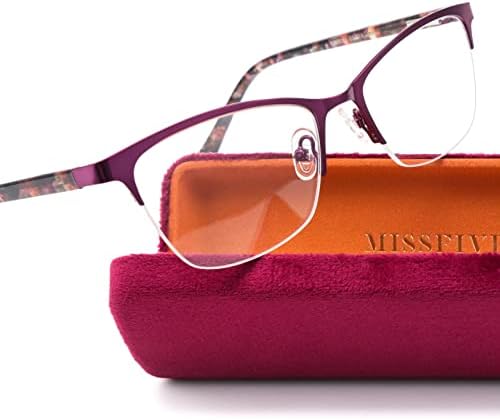 Missfive Premium Прогресивни Мултифокусни Метални Компјутерски Очила за Читање за Жени &засилувач; Тежок Случај, Без Линија Мултифокални