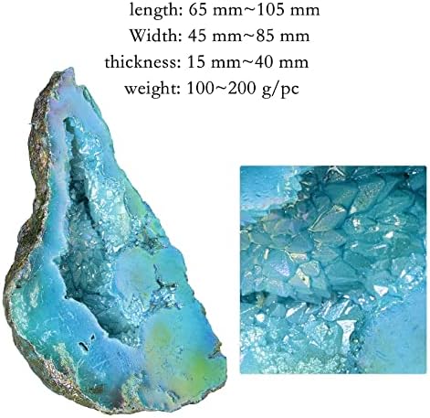 Јатминг неправилно обложен со титаниум обложени карпи примероци за кластери за РЕИКИ, Ангел Аура кварц геодес камен декорација за