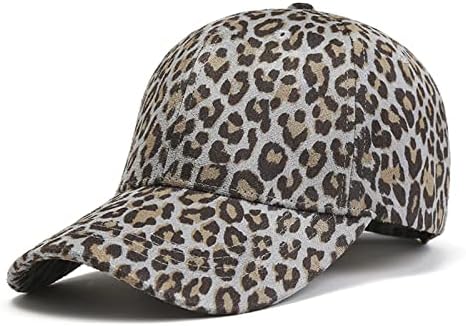 Женски леопард капи бејзбол капачиња ретро гроздобер прилагодлив ременбек неконструиран спортски тато капа за мажи жени