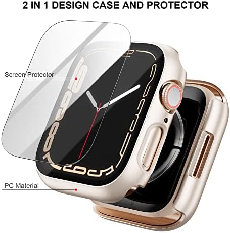 6 пакет кутија за Apple Watch Series 3/2/1 42mm со заштитен стаклен екран заштитник, Colaxuyi Hard PC Case Ultra-Thin Anti-Scratch