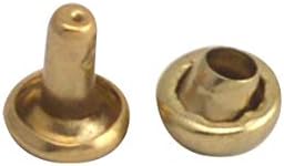 Wuuycoky светло златно двојно капаче за метални метални метални метални капаци и пост 5мм пакет од 100 комплети