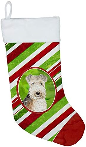 Богатства на Каролина CK4091CS Lakeland Terrier Божиќни бонбони ленти Божиќни порибувања, камин што виси чорапи Божиќна сезона забава Декорации