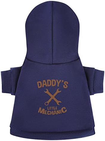 Малиот механичар на тато дуксери за кучиња симпатична качулка за џемпери миленичиња облека од облека со капа