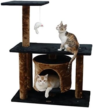 Оди ПЕТ КЛУБ 38 Просторот за заштеда на простор Мачка Кисе кула кула од кула кондо куќа мебел со висечка играчка за мачки во затворен простор,