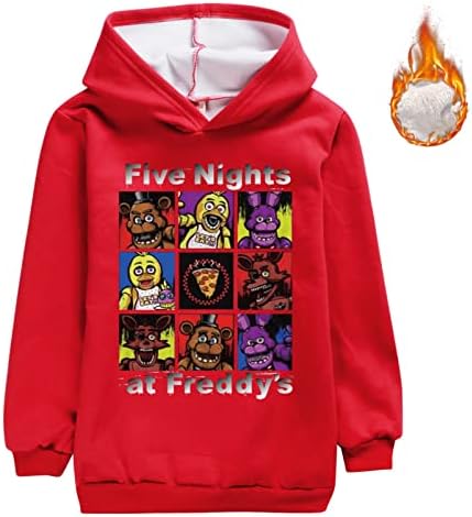 By-Can унисекс тинејџери пет ноќи во руно од Фреди, наредени со топли графички дуксери за иучеви за деца, за деца