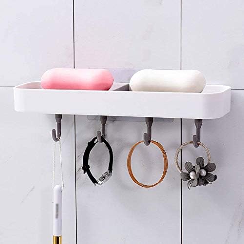 Xjjzs `полица за бања wallид монтиран сапун сапун, кутија за вшмукување чаша за вшмукување кутија за ѓубриво без мозоци, сапун за сапун за бања