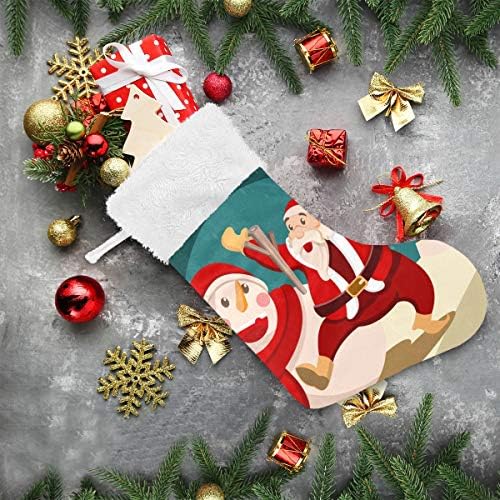 Пимилагу Среќен Дедо Мраз со Божиќни чорапи на снежен човек 1 пакет 17,7 , виси чорапи за Божиќна декорација