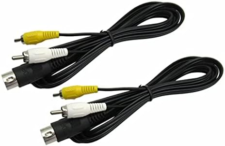 2 6ft RCA TV AV Audio Cord Cord Cable се вклопува за Sega Genesis & Sega Master System