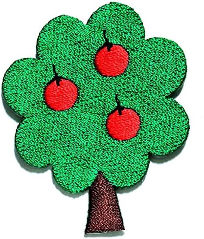 Закрпи за нипитхоп портокалова со јаболка овошје дрво цртано дете за лепенка извезена DIY закрпи симпатична апликација шива железо на деца