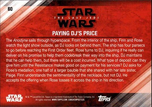 2018 Topps Star Wars The Last Jedi Series 2 Blue 60 плаќање картичка за тргување со цени на диџеј во сурова состојба