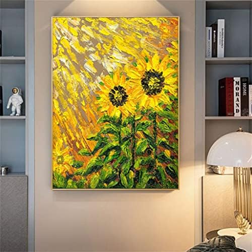 Пејзаж со сончогледово поле со сончоглед рачно изработено масло за сликање платно дневна соба рамка за сликање домашен декор