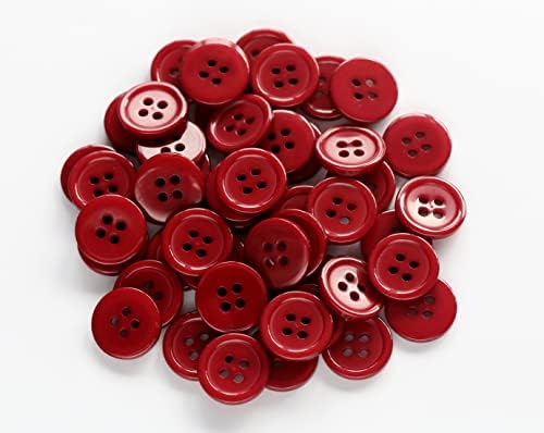 Копчиња за шиење на Гансија 5/8 инчи за копчиња за бургундска боја за занаети за занаети DIY пакет од 160 компјутери