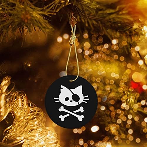 Пиратски череп со мачки и украси за кросбони Божиќни керамика што висат за Божиќни парови декорација керамички висечки украси