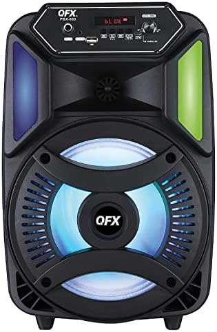 QFX PBX-803 PBX-803 8-во. 17-вати вистински безжичен стерео Bluetooth звучник што може да се полни со далечински, црно