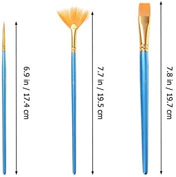 SDGH 10 парчиња четки за бојадисување уметнички сет за акрилик/масло/акварел за сликање најлон волна сина лента