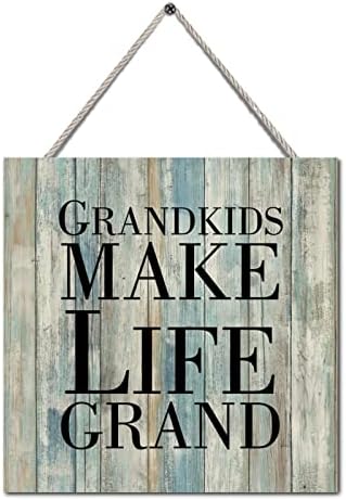 Дрво знак охрабрување понуда внуци го прават животот големо гроздобер дрво жито смешна wallидна уметност виси знак плакета со јаже за домашни