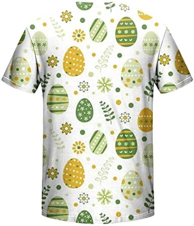 Велигденска кошула за мажи екипаж удобни маички врвни модни печати графички маица обични блузи одморен хавајски блуза