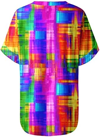 Лабава вклопена опуштена вклопена врвна кошула за жени есен лето кратки ракави облека екипаж памук памучен графички мета i2 i2