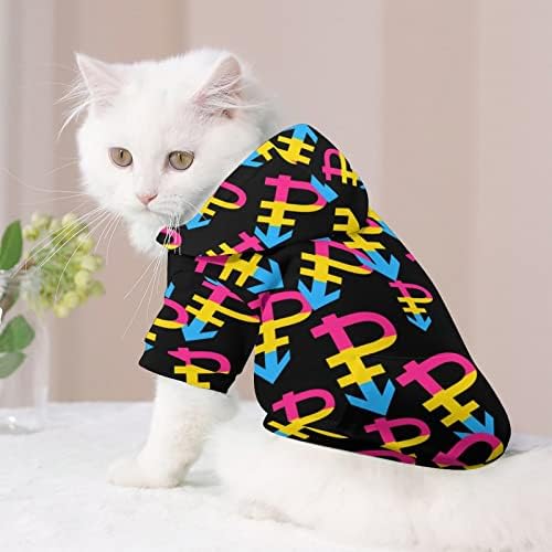 Смешноста на пансексуалната гордост Виножито знаме куче Худи крпа мачка со џемпери на мачка со капа со меки миленичиња палто пуловер