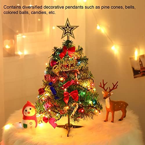 Белоф мини новогодишна елка, RGB боја на светлина Мини елка поставена со LED светла DIY оперирана за iy Божиќна декорација
