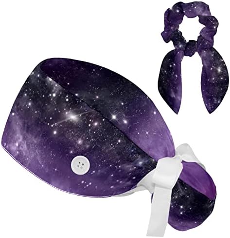 Прилагодливо работно капаче со копче, вселенско starвездено небо галаксија планета заштитна капа со лак за коса