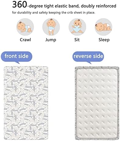 Пастелни тематски опремени мини чаршафи за креветчиња, преносни мини креветчиња со меки и затегнувачки вградени креветчиња за креветчиња за момче
