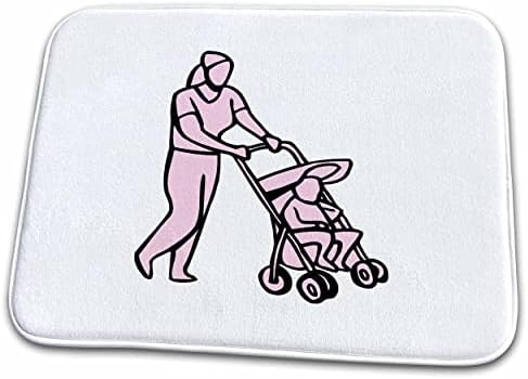 3досена жена турка шетач со розово дете - душеци за бања за бања