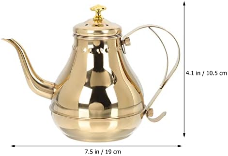 Котел за чај од предиво со инфузер за лабава лисја чајник од не'рѓосувачки челик 1. 2L кафе чај со чај за чај за шпорет злато