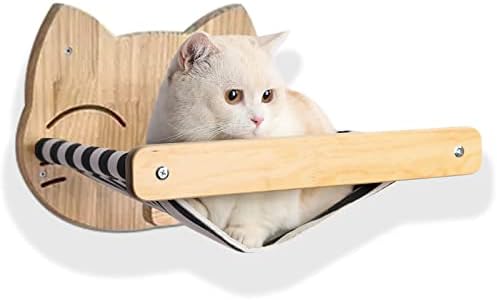 Симпатична Мачка Лице Импровизирана Лежалка Мебел За Мачки Монтиран На Ѕид Полици За Мачки И Седалки За Ѕид Со Цврсто Гумено Дрво Скали За