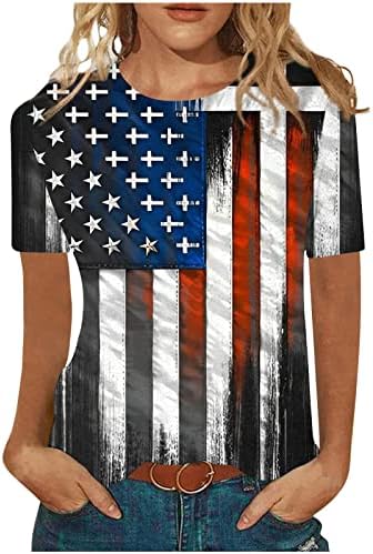 Сад Знаме Маица Жени 4 јули Подарок Маица Денот На Независноста Летни Маици Блузи Смешни Графички Врвови На Екипажот