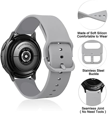 Wanme Бендови Компатибилни Со Samsung Galaxy Watch 5 Band 40mm 44mm, Galaxy Watch 5 Pro Bands 45mm, 20mm Прилагодлив Силиконски