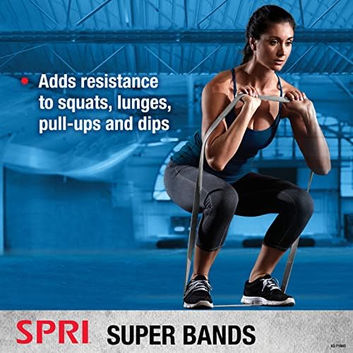 Spri Superbands - Отпорен опсег за помошни влечења, основни фитнес и вежби за отпорност на обука на сила - разноврсна алатка за флексибилност,