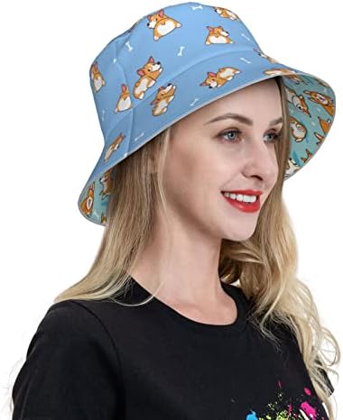 Капа за корпи за жени мажите унисекс со двојна облека, реверзибилна сончева капа, спакувана на отворено рибарска капа, капаче