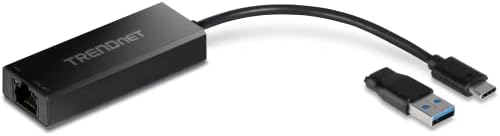Trendnet 5-Порта Unmanaged 2.5 G Прекинувач, Црна, &засилувач; 2.5 G USB-C ДО RJ-45 Етернет Адаптер, 2-во-1 Адаптер Компатибилен СО